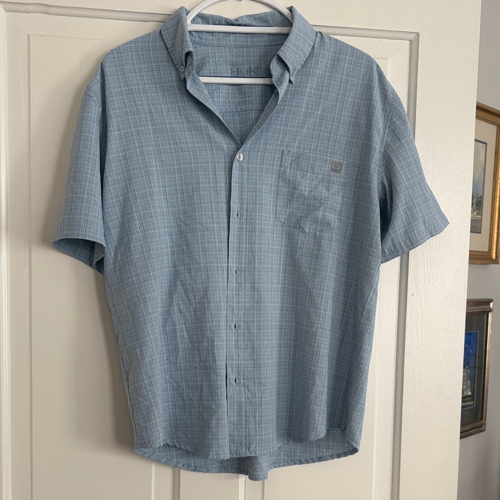 Huk Light Blue Checkered‎ Casual Shirt
